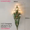 Artistic Flower Shaped LED Wall Light with Frosted Glass Shade Decorative Style for Living Room Background Iron Lamp Body