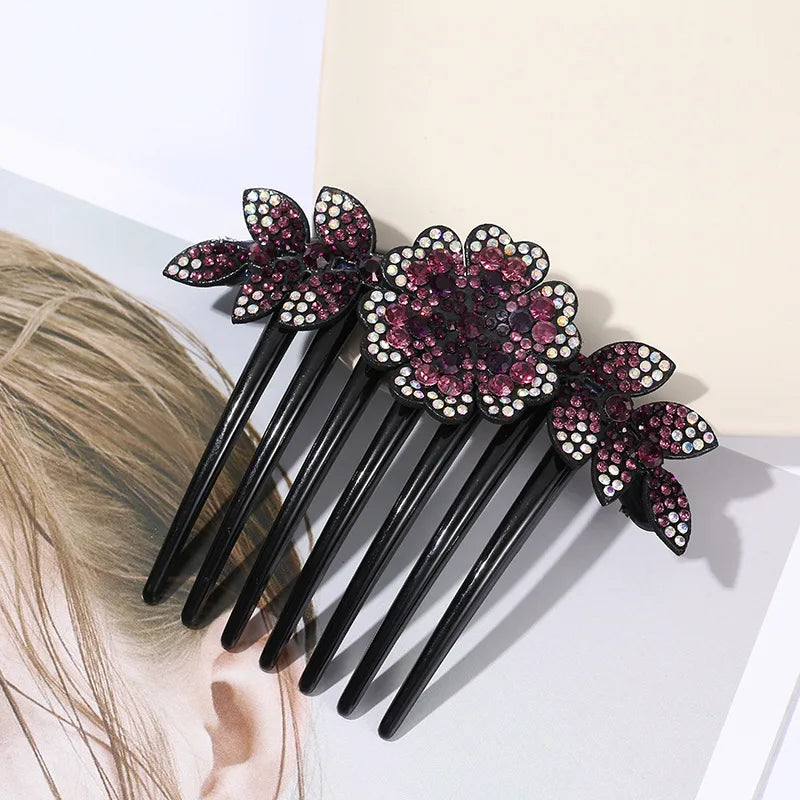 Peignes à fleurs en cristal strass, épingles à cheveux Vintage, coiffure de mariée, accessoires pour cheveux pour femmes, couvre-chef en disque