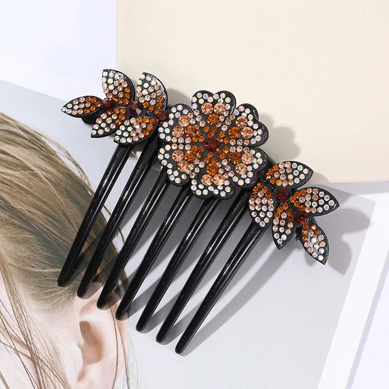 Peignes à fleurs en cristal strass, épingles à cheveux Vintage, coiffure de mariée, accessoires pour cheveux pour femmes, couvre-chef en disque