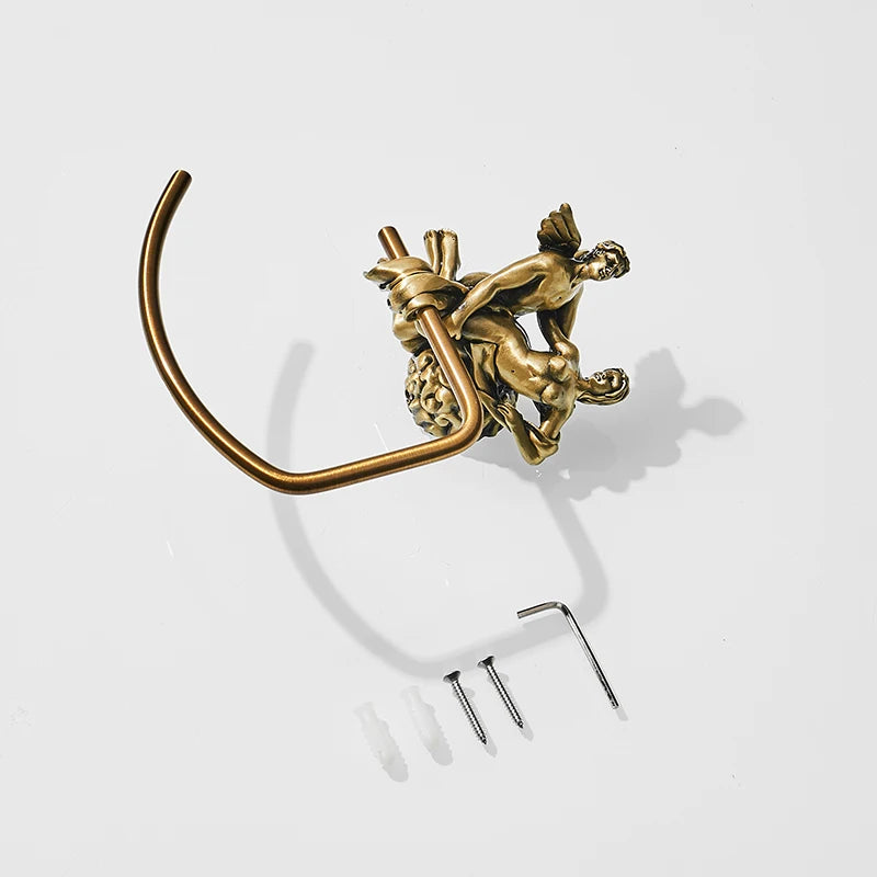 Support mural pour serviette en bronze – Série romantique MB-0816B, quincaillerie de salle de bain haut de gamme