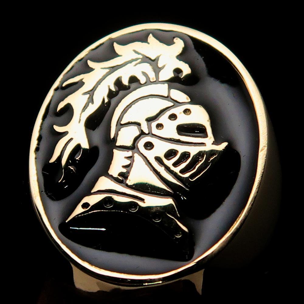 Perfectly crafted Men's Medieval Ring Brave Knight Black - Solid Brass