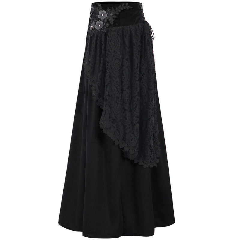 Fashion Gothic Style Lace-up Waist Women's Skirt
