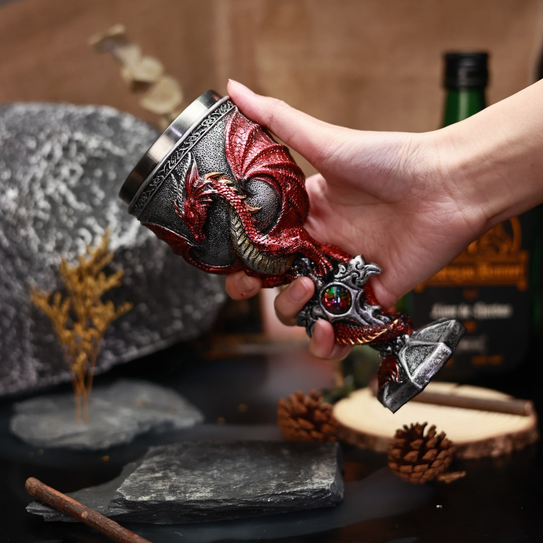 One Gargoyles Stainless Steel Wine Glass 3D Stereo