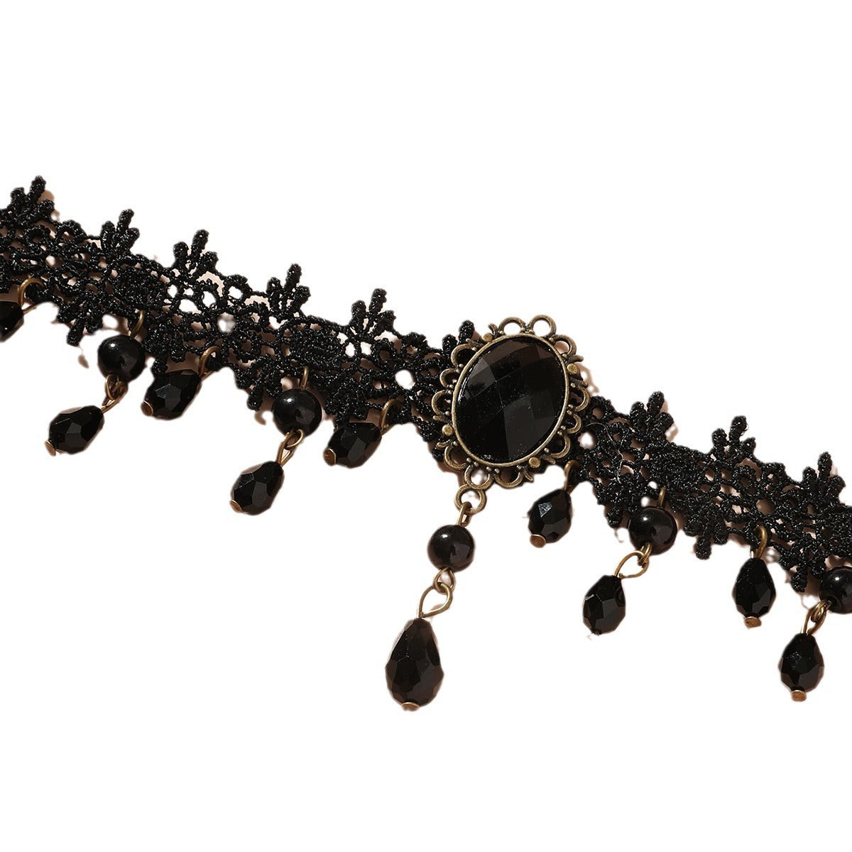 Vintage Black Lace Gothic Exaggerating Pendant Lace Necklace