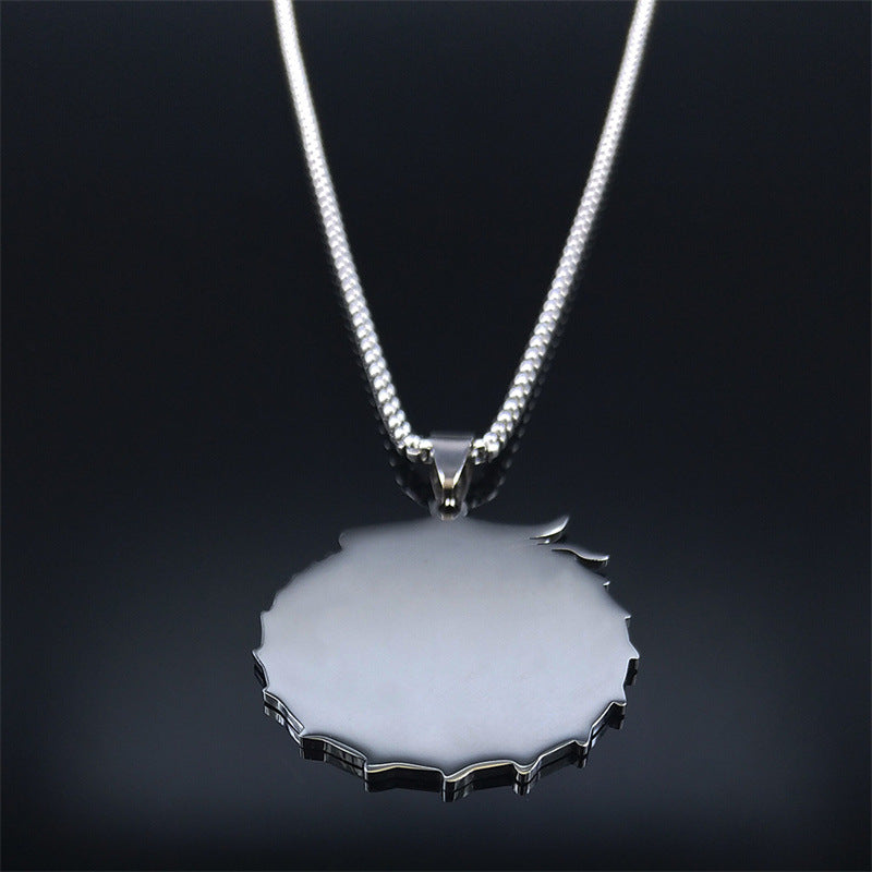 Nordic Viking Celtics Yin And Yang Wolf Dragon Necklace