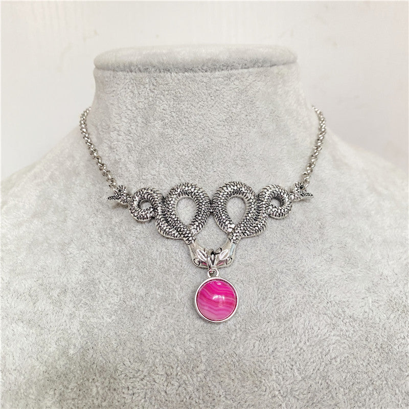 Snake Labradorite Jewelry Gothic Necklace