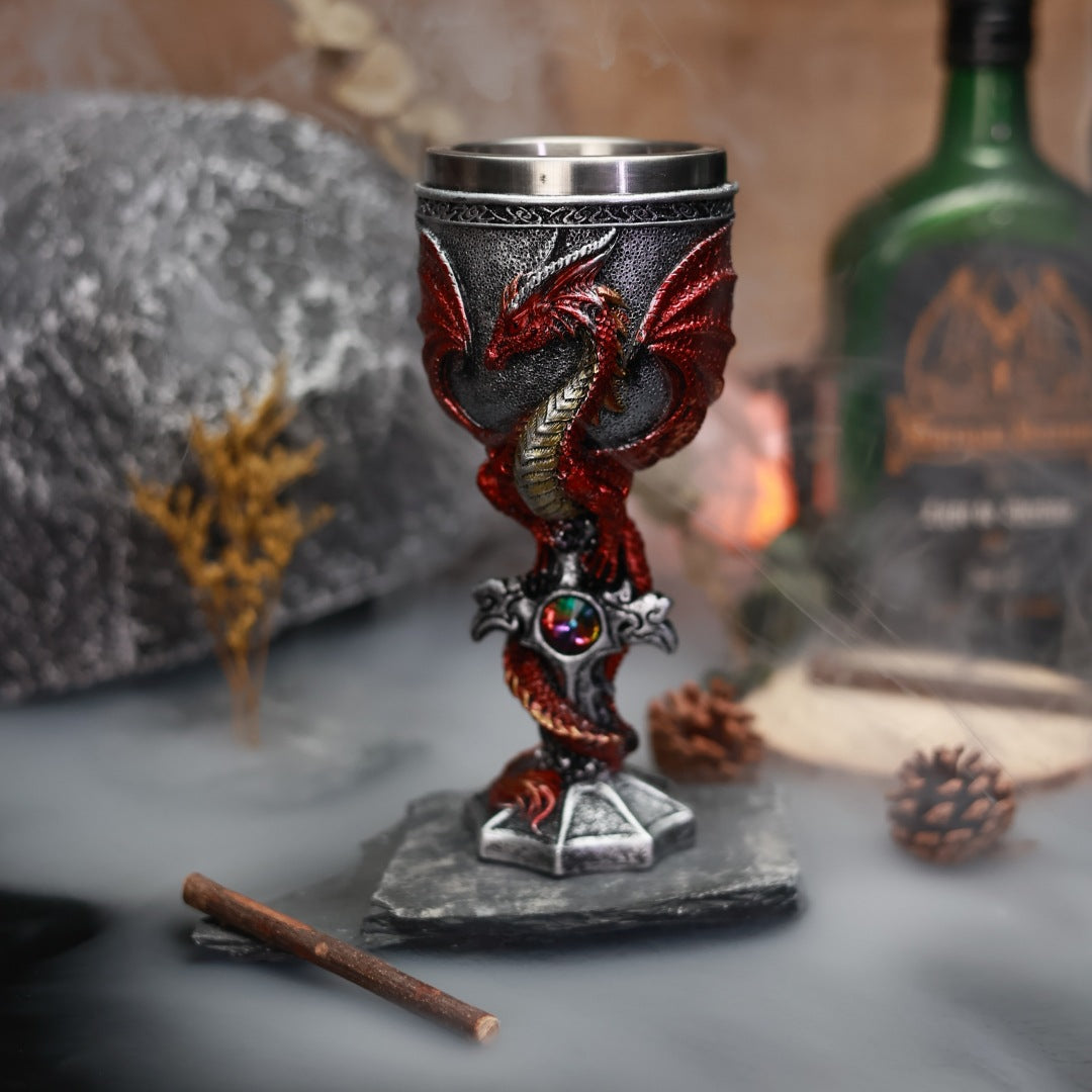 One Gargoyles Stainless Steel Wine Glass 3D Stereo