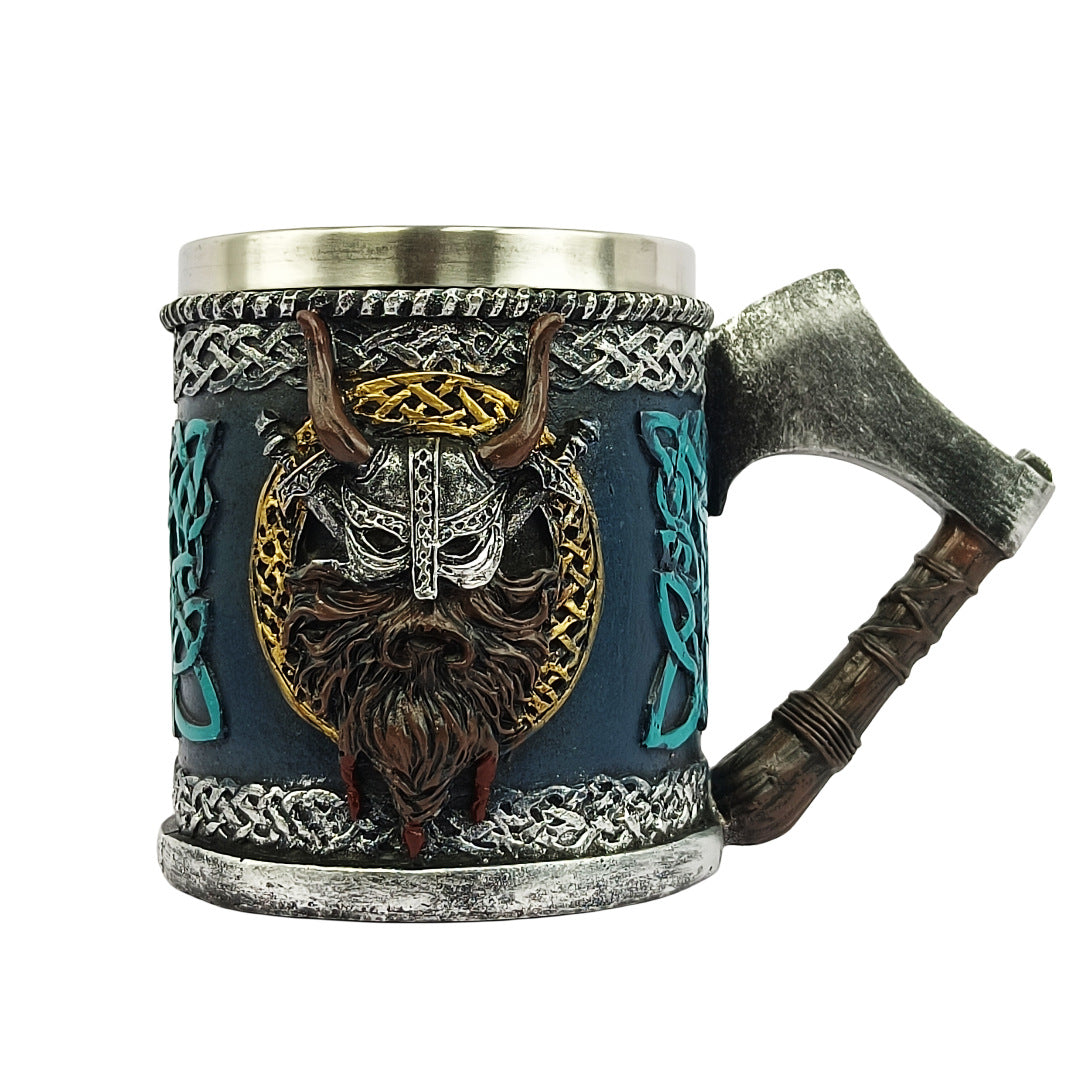 European Medieval Omahawk Viking Character Mark Coffee Cup