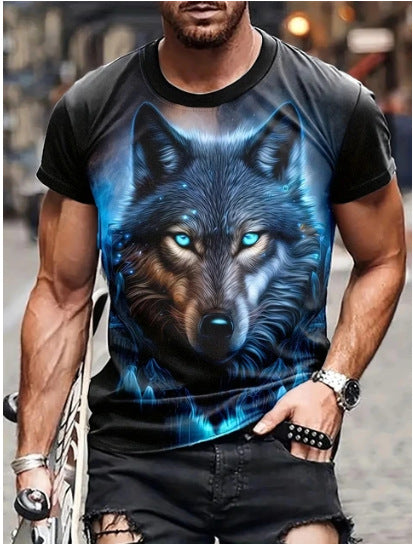 Men's Short-sleeved T-shirt Color Printed T-shirt Top