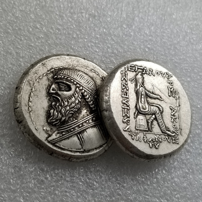 Antique Thickened Heavy Ancient Greek Portrait Goddess Apollo Coin