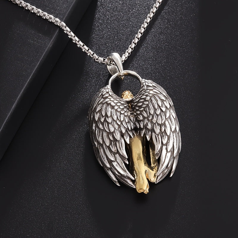 Retro Europe And America Fashion Virgin Necklace Redemption Light Angel Wings Goddess