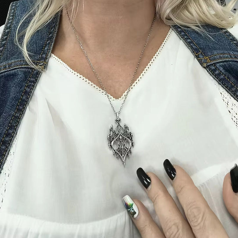 Retro Gothic Hollow Castle Necklace European And American