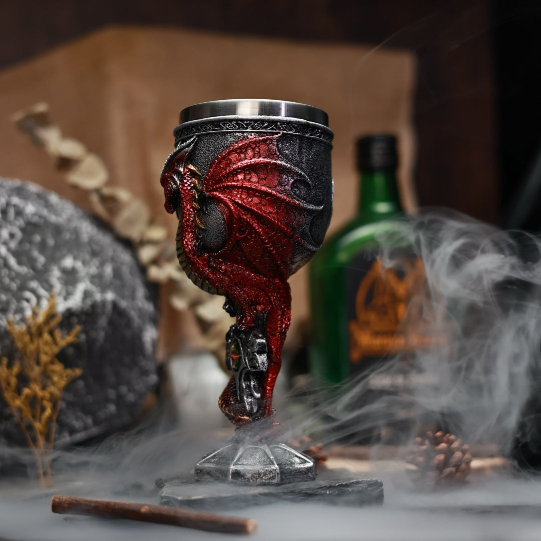 One Gargoyles Stainless Steel Wine Glass 3D Stereo