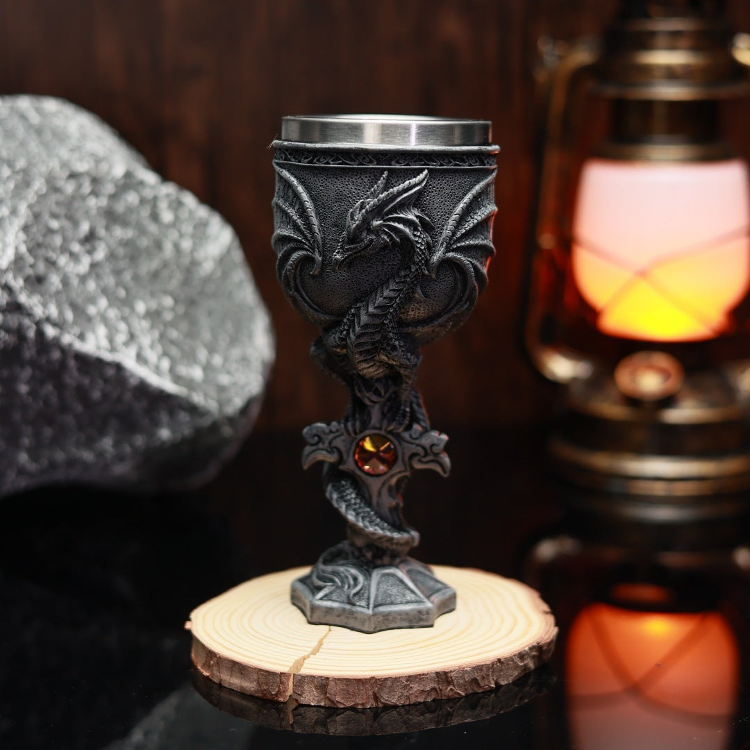 One Gargoyles Stainless Steel Wine Glass 3D Stereo