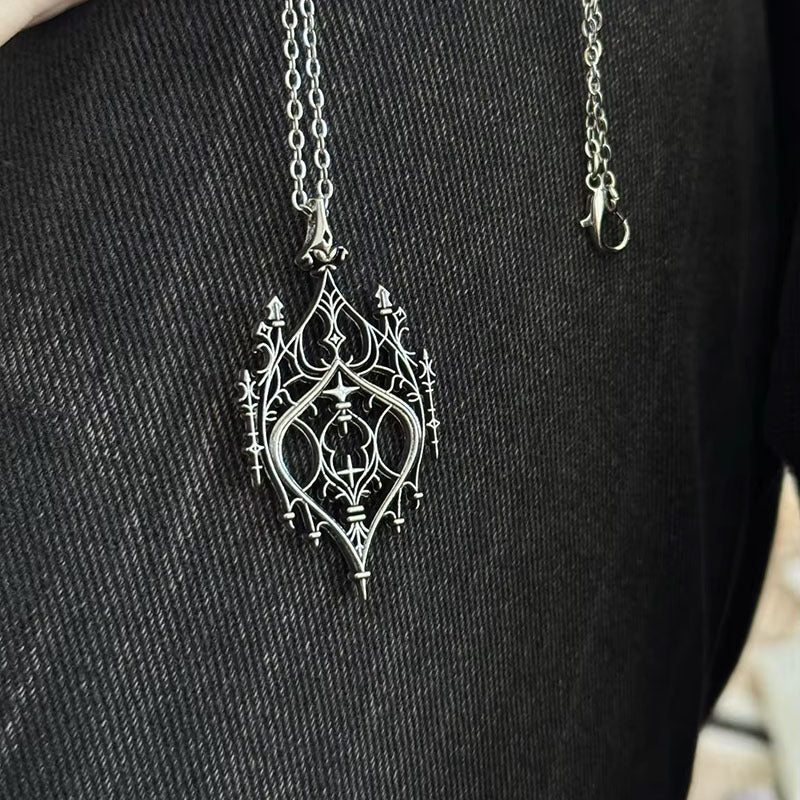 Retro Gothic Hollow Castle Necklace European And American