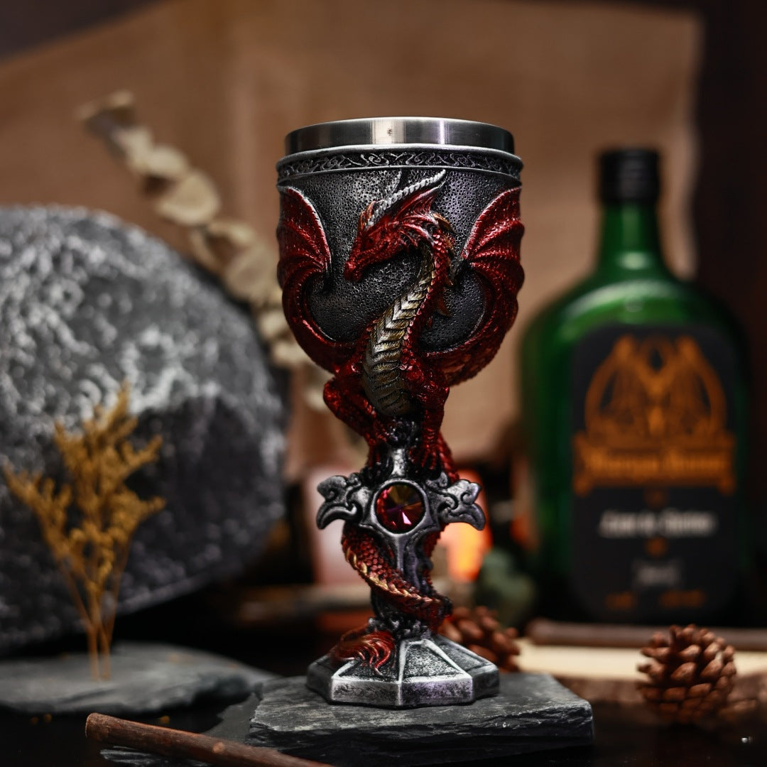 One Gargoyles Stainless Steel Wine Glass 3D Stereo
