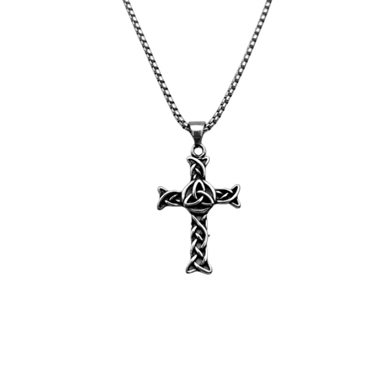 Stainless Steel Necklace Vintage Hollowed-out Titanium Steel Celtic Knot