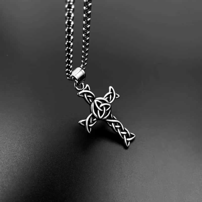 Stainless Steel Necklace Vintage Hollowed-out Titanium Steel Celtic Knot