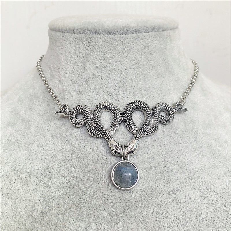 Snake Labradorite Jewelry Gothic Necklace