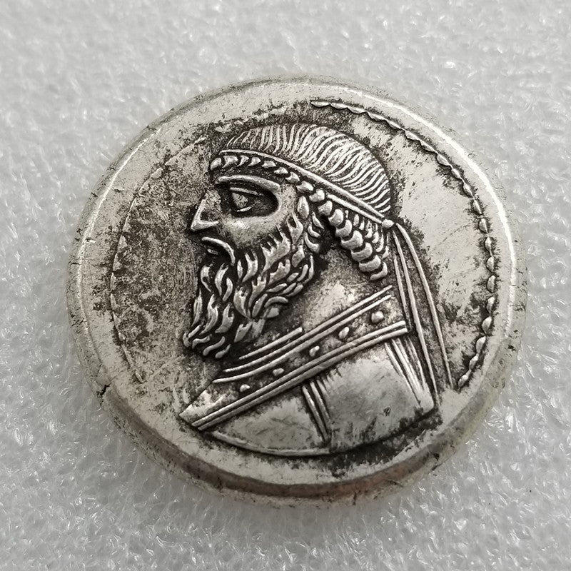 Antique Thickened Heavy Ancient Greek Portrait Goddess Apollo Coin