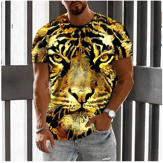 Men's Short-sleeved T-shirt Color Printed T-shirt Top