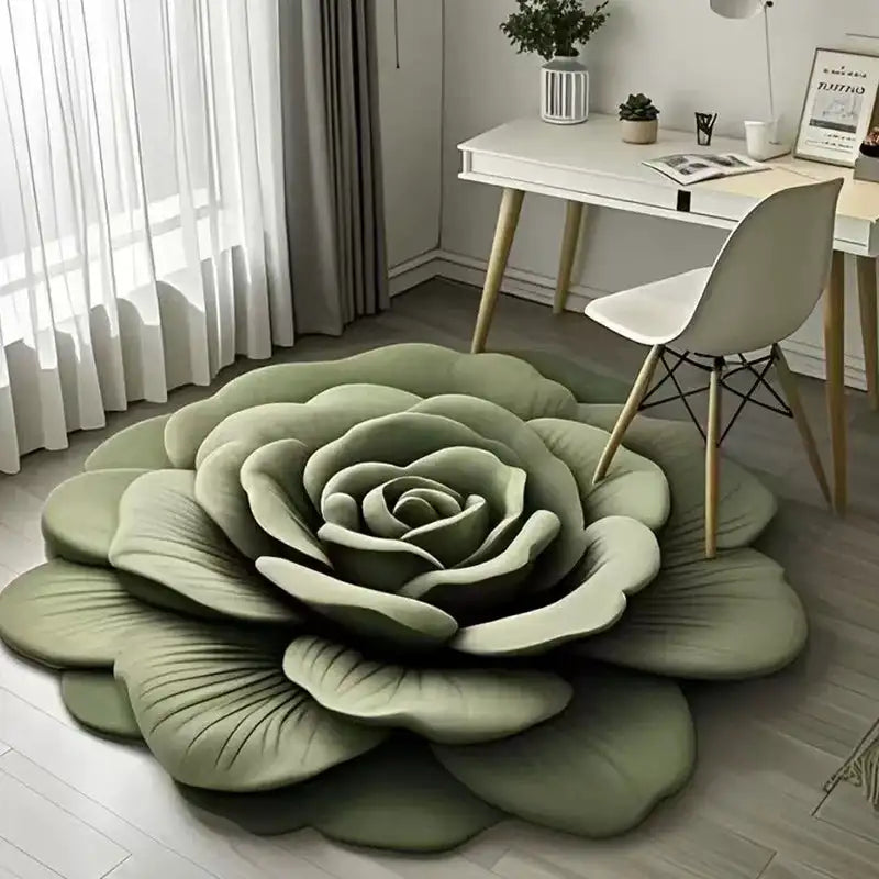 Tapis de sol en peluche florale et terre de diatomées, absorbant, antidérapant, pour salle de bain, motif de fleurs fraîches 3D, résistant à la saleté