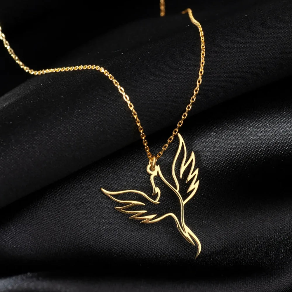 Collier Phoenix évidé créatif en acier inoxydable pour femme, cadeau à la mode et personnalisé