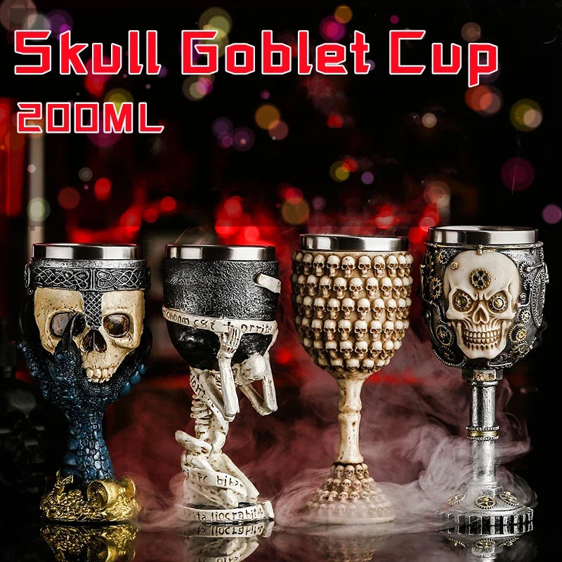 Tasse d'eau gothique 3D en acier inoxydable, gobelet en forme de crâne, Design créatif de squelette de Dragon pour Bar, fête, maison, cadeaux d'halloween