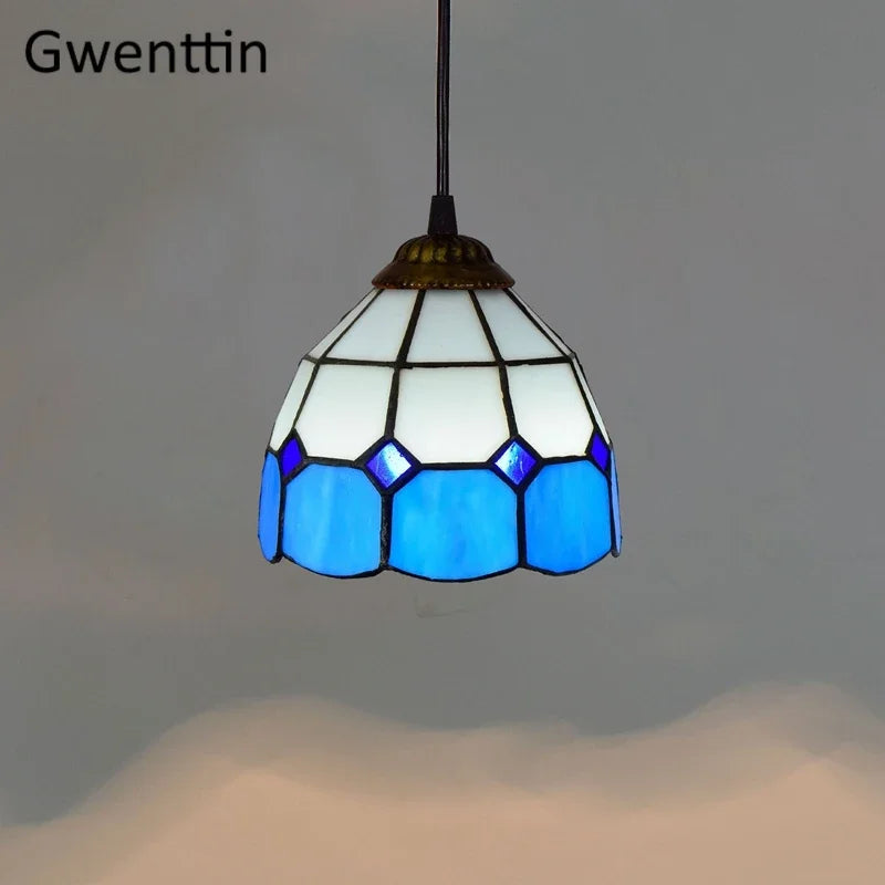 Vitrail suspension lampe salle à manger lustres plafond suspension chambre luminaire maison Luminaria Tiffanydecor