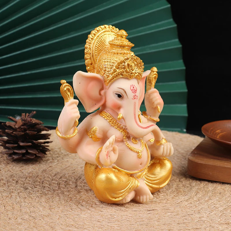 Statue de Bouddha Ganesh FigAuckland en or, sculptures du dieu éléphant