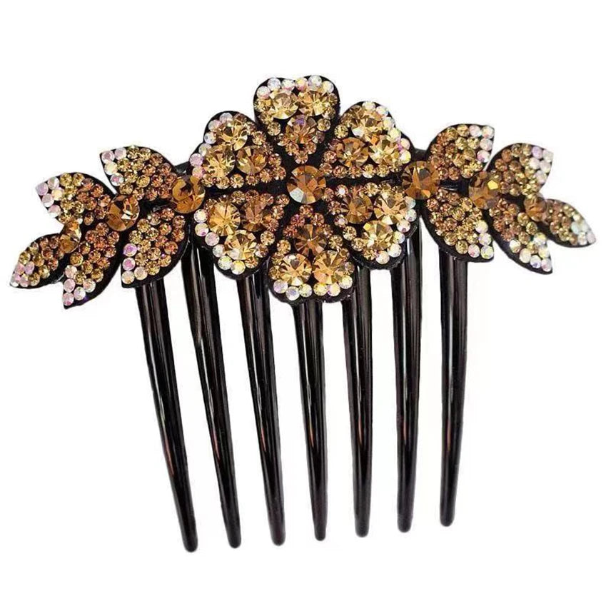Peignes à cheveux fleur en cristal pour femmes, pinces à cheveux en biscuits, pince à cheveux fourche, coiffure de patients, vêtements de sauna, accessoires élégants