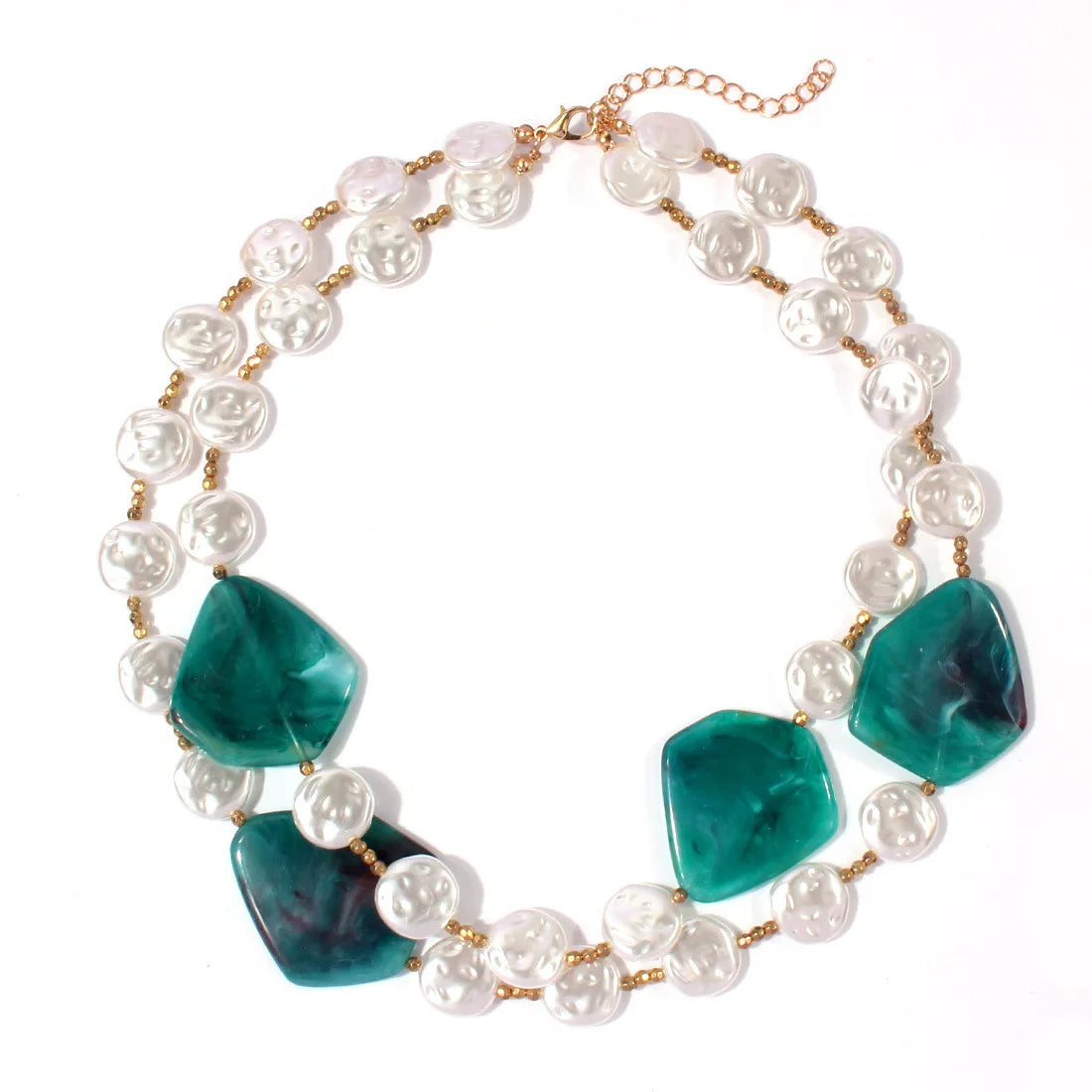 Collier rétro Simple avec chaînes de perles pour femmes, nouvelles pierres colorées créatives tissées multicouches, bijoux de plage pour filles, 2025