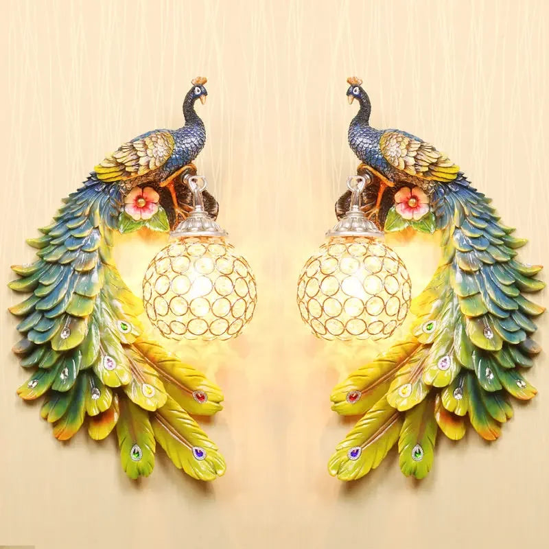 Lampe Murale Paon localité Rétro, pour Salon, Chambre à Coucher, Panneau de Sauna, Restaurant, Bar, Lumières Décoratives, Ampoule Non Incluse