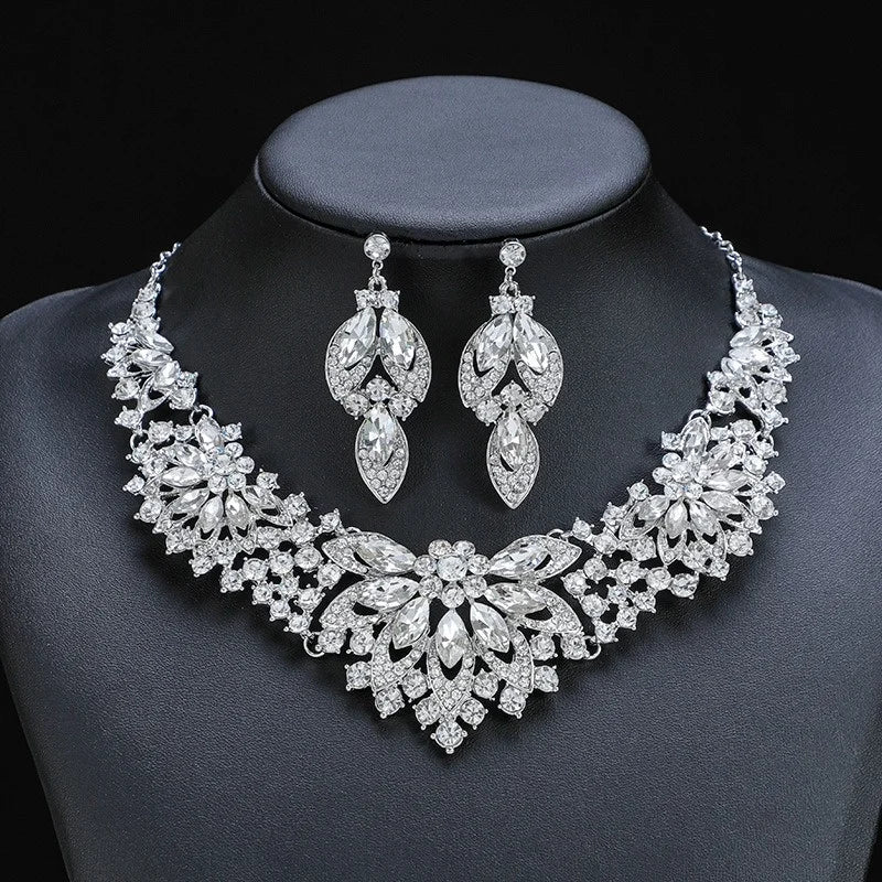 Ensemble de collier vintage pour femme, feuilles, fleurs, accessoires pour patients exagérés, 2 pièces