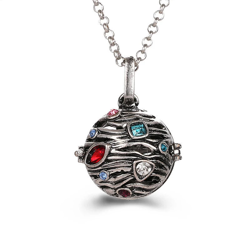 Nouveau charme carillon du mexique ailes d'ange creuses collier Vintage bijoux boule de musique pendentif aromatique pour les femmes accessoires de mode d'été