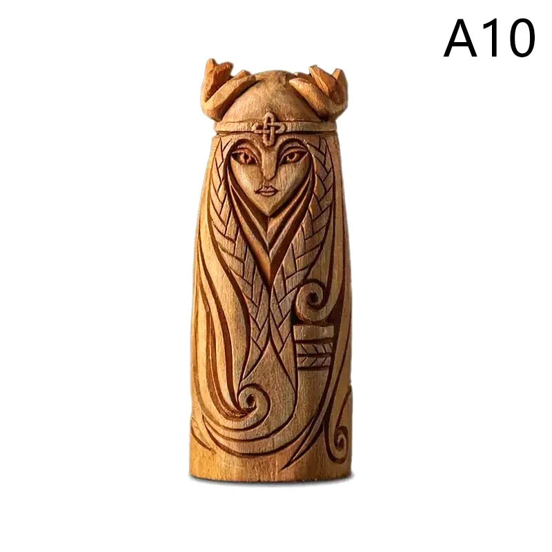 Freya – Statue de déesse Viking en résine, Sculpture d'ange religieux, Sculpture d'autel nordique montée au sol pour décoration de maison