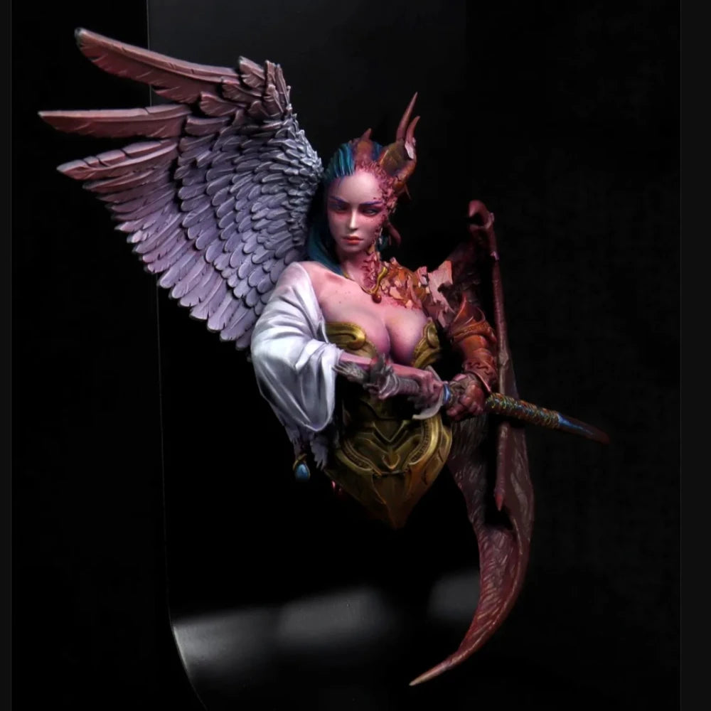 Buste d'ange de l'enfer en résine blanche, modèle de buste à assembler et à coller par vous-même, bricolage, coloriage, Figurines amusantes, 1/12