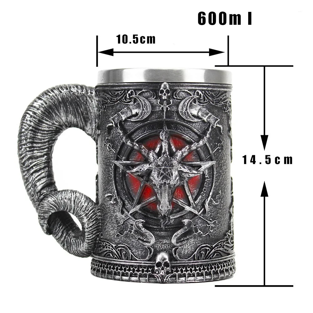 Mug à bière créative à griffe de diable, doublure en résine et acier inoxydable, tasse à café à Double paroi, gobelet à vin pour la décoration de la cuisine de la maison, cadeau