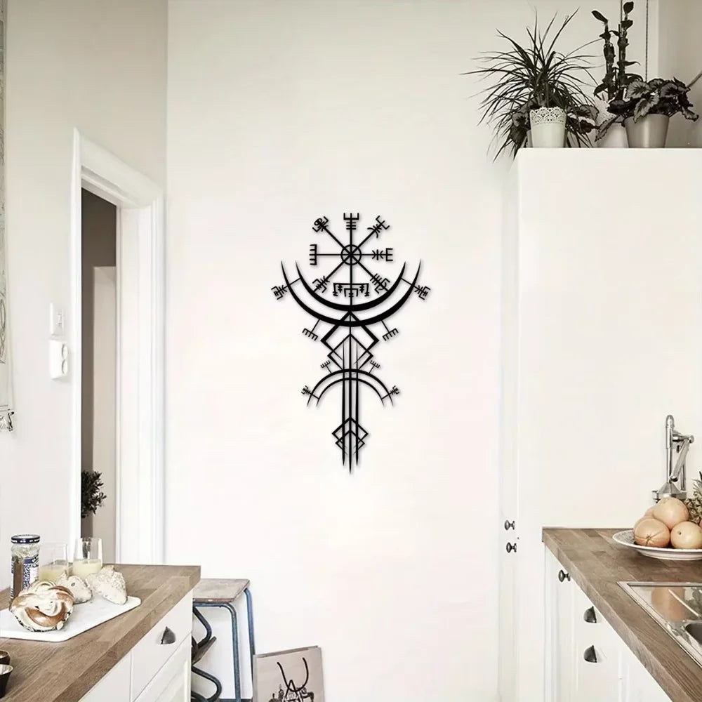 Tenture murale en métal avec rune Viking unique, idéale pour la décoration de la maison, cadeau, apporte une inspiration mythologique dans votre espace personnel
