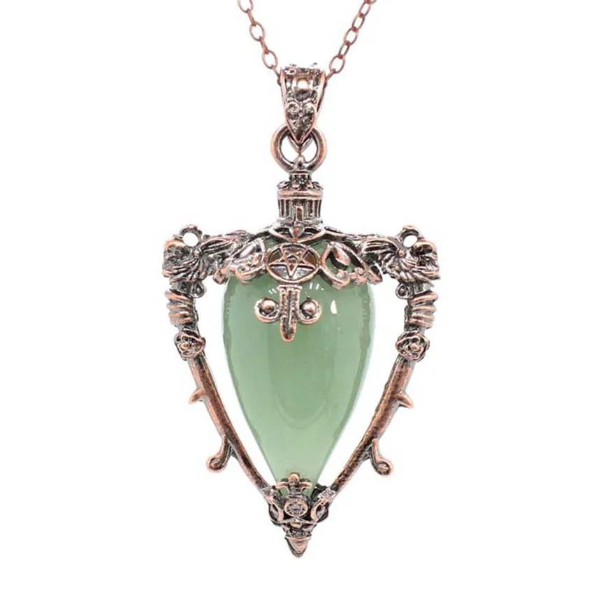 Collier pendentif en cristal goutte d'eau pour hommes et femmes, Quartz rose naturel, Onyx, Lapis Lazuli, Opale, Bijoux en pierre antique, Alanding Yst
