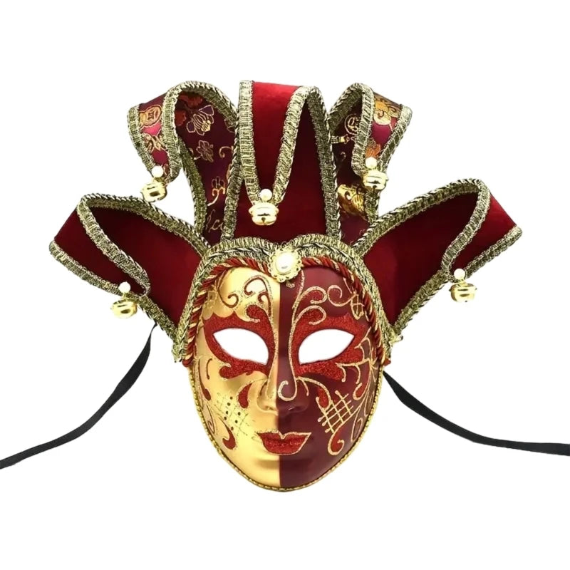 MasTim Ade-Masque de Bouffon, Costume d'Halloween, Vénitien, Mardi Gras, Carnavals, ixd'Halloween