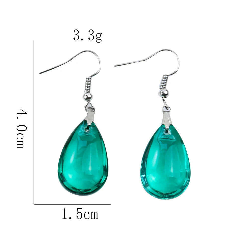 Boucles d'oreilles en verre vert exquis, crochet d'oreille, longue larme, goutte d'eau, cristal, pendentif, biscuits, quartz, festival, mère, femme, cadeau de bijoux