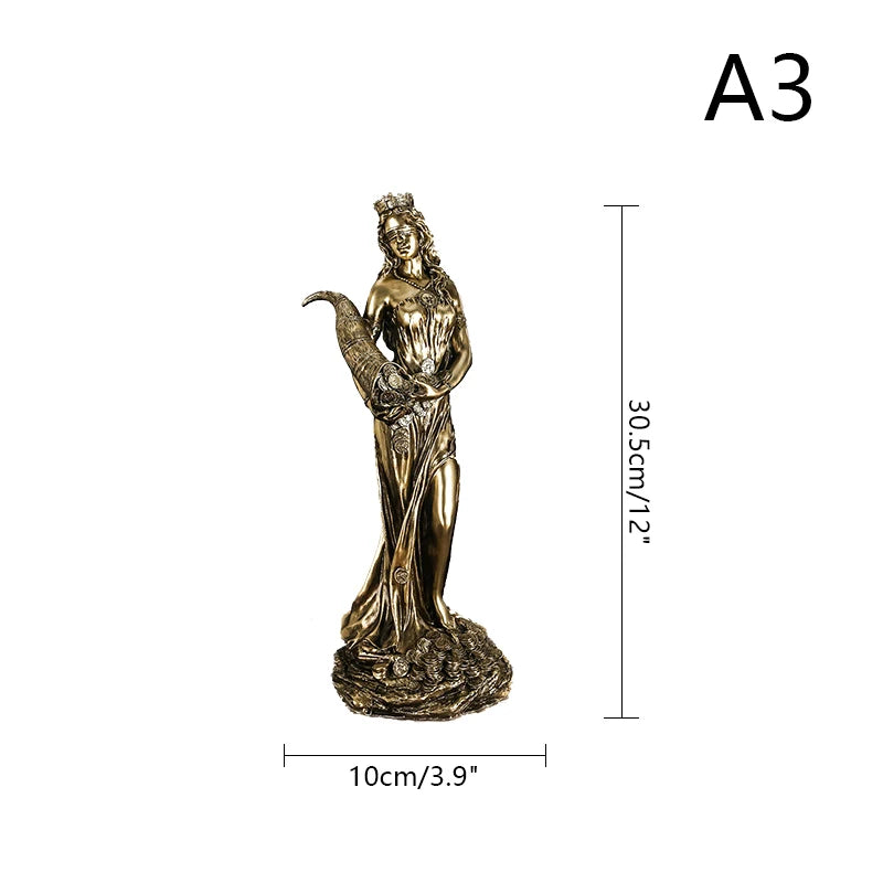 Statue de déesse de la richesse pour décoration maison, bureau, salon et bibliothèque