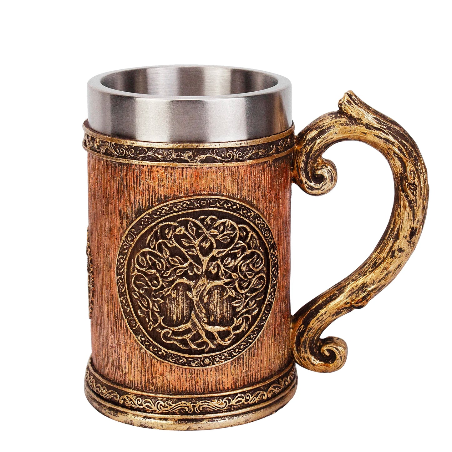600ML Viking Mug Collection 304 acier inoxydable insérer résine bière Danegeld Tankard café bière tasses tasse Halloween amis cadeau