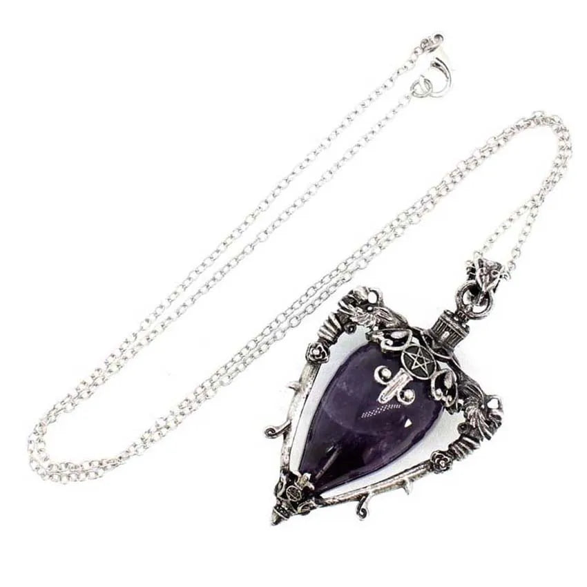 Collier pendentif en cristal goutte d'eau pour hommes et femmes, Quartz rose naturel, Onyx, Lapis Lazuli, Opale, Bijoux en pierre antique, Alanding Yst