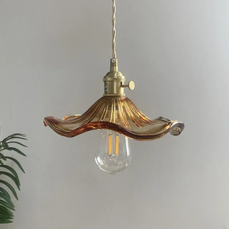 Style nordique Simple pendentif LED luminaires chambre salon barre coloré verre cuivre suspension lampe lumières