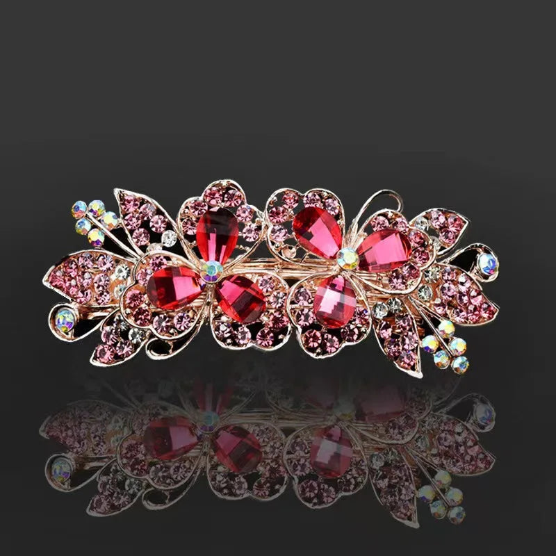 Grande pince à cheveux en cristal, épingle à cheveux, pince à ressort, chignon, accessoire pour cheveux, arrière de la tête, clip horizontal, clip en strass, top cl