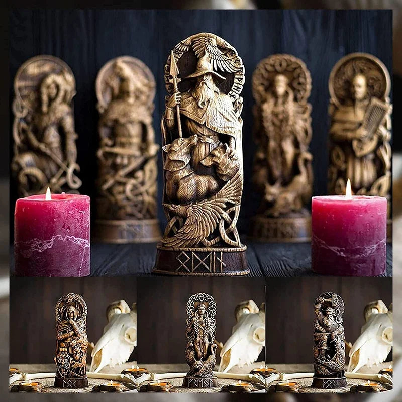 Statue de Freyja en Résine – Sculpture Scandinave du Panthéon Viking pour Autel Heathen Asatru