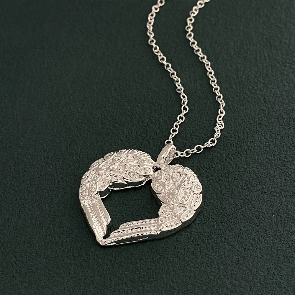 Collier pendentif ailes d'ange en argent Sterling 925, bijoux de luxe simples pour Couple, Banquet, mariage, anniversaire, cadeau