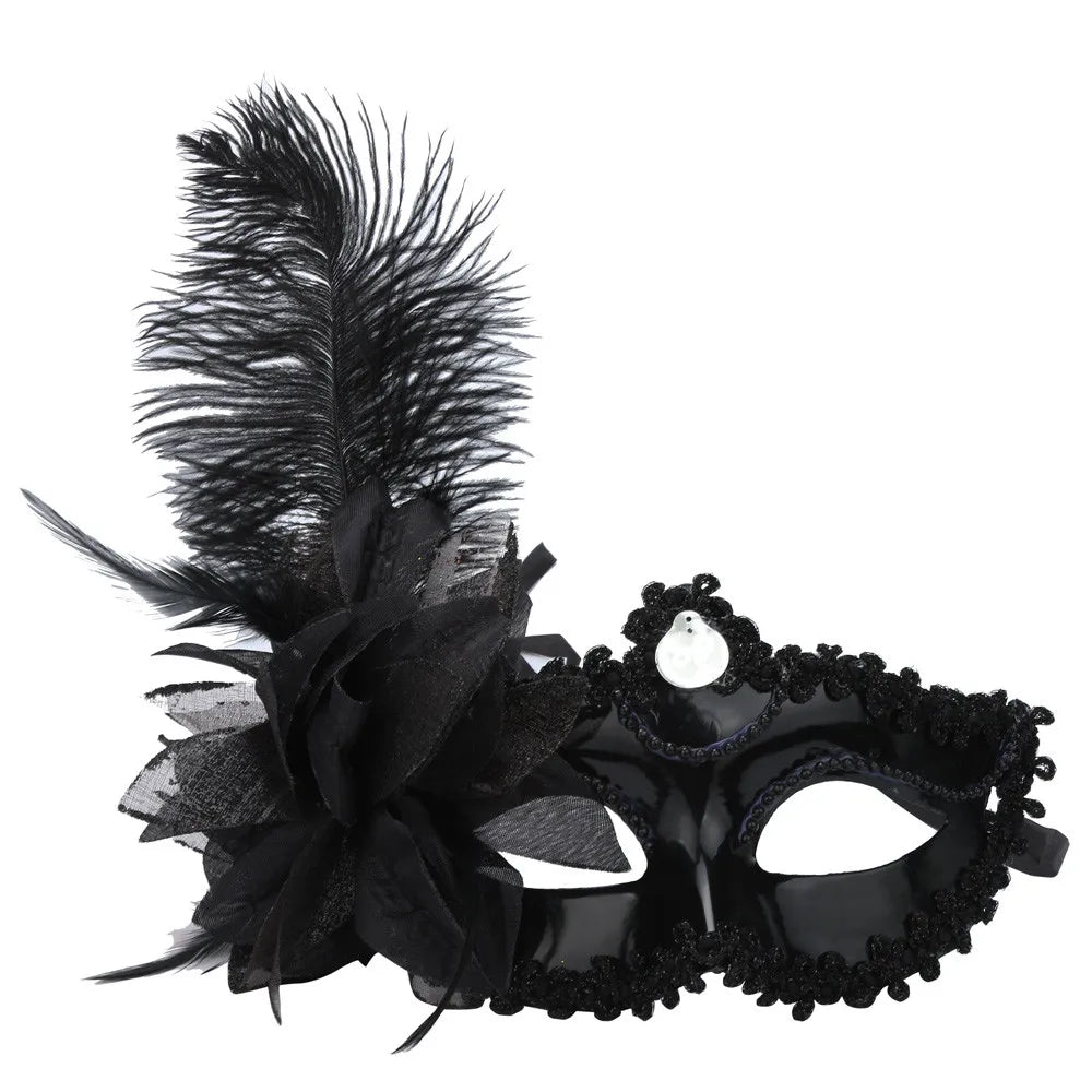 MasTim-Masque en Plumes pour Femme, Découpe Vénitien, ixd'Halloween, Bal de Promo, Mardi Gras, Accessoires de ixde Mariage